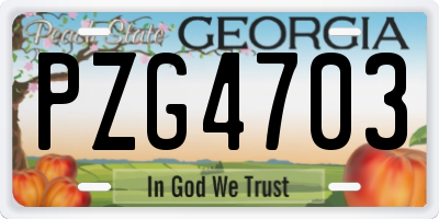GA license plate PZG4703
