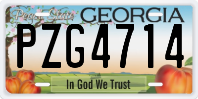 GA license plate PZG4714
