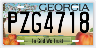 GA license plate PZG4718