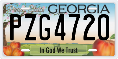 GA license plate PZG4720