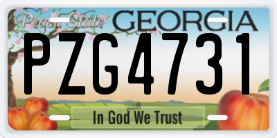 GA license plate PZG4731