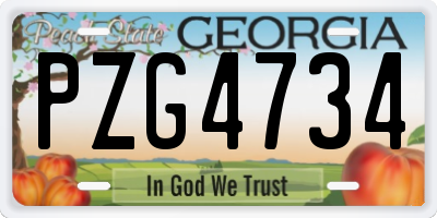 GA license plate PZG4734
