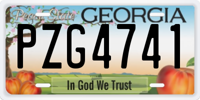 GA license plate PZG4741