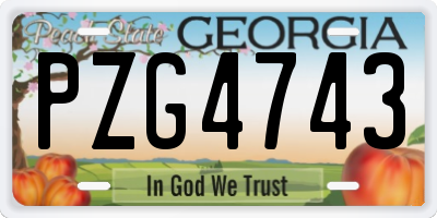 GA license plate PZG4743