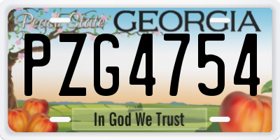GA license plate PZG4754