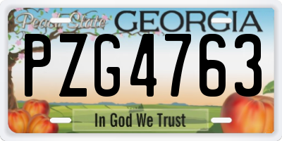GA license plate PZG4763