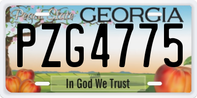 GA license plate PZG4775