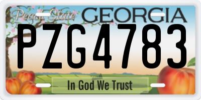 GA license plate PZG4783