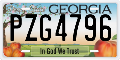 GA license plate PZG4796
