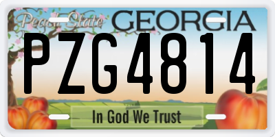 GA license plate PZG4814