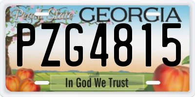 GA license plate PZG4815