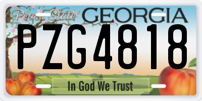 GA license plate PZG4818