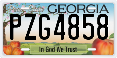 GA license plate PZG4858