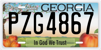 GA license plate PZG4867