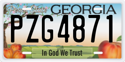 GA license plate PZG4871