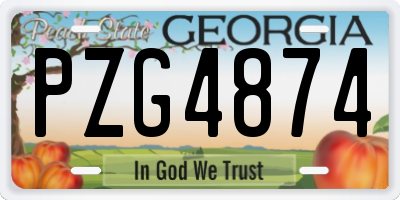 GA license plate PZG4874