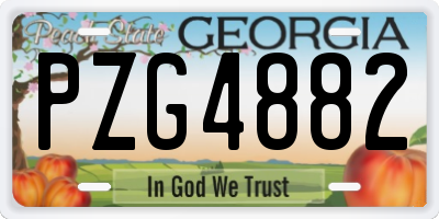 GA license plate PZG4882