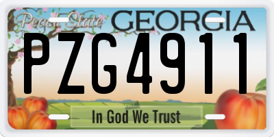 GA license plate PZG4911