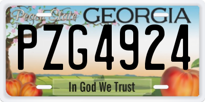 GA license plate PZG4924