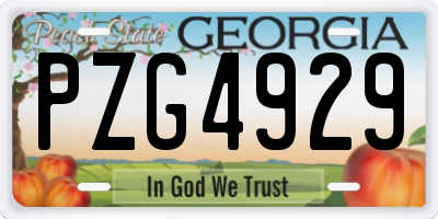 GA license plate PZG4929