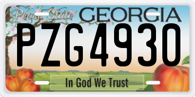 GA license plate PZG4930