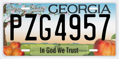 GA license plate PZG4957