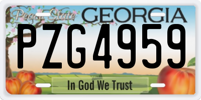 GA license plate PZG4959
