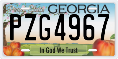 GA license plate PZG4967