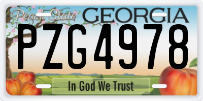 GA license plate PZG4978