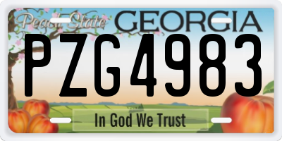 GA license plate PZG4983