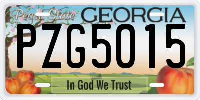 GA license plate PZG5015