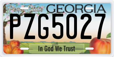 GA license plate PZG5027
