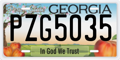GA license plate PZG5035