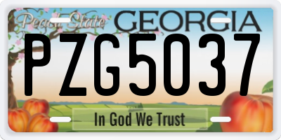 GA license plate PZG5037