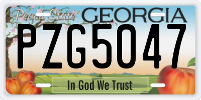 GA license plate PZG5047