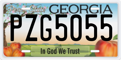 GA license plate PZG5055