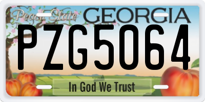 GA license plate PZG5064