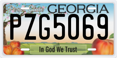 GA license plate PZG5069