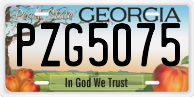 GA license plate PZG5075