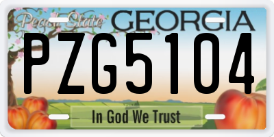 GA license plate PZG5104