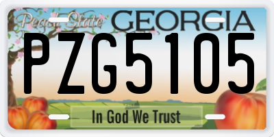 GA license plate PZG5105