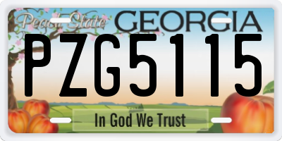 GA license plate PZG5115