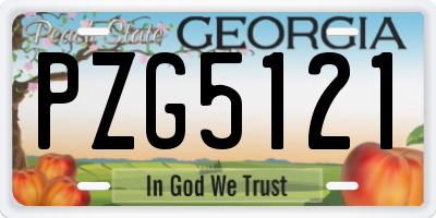GA license plate PZG5121