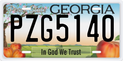 GA license plate PZG5140
