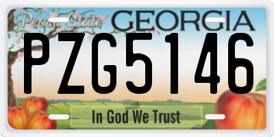 GA license plate PZG5146