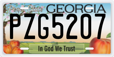 GA license plate PZG5207