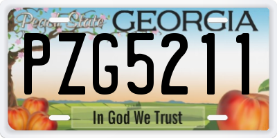 GA license plate PZG5211
