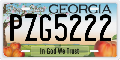 GA license plate PZG5222