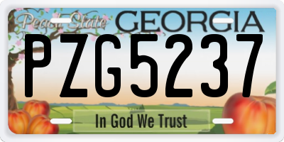 GA license plate PZG5237