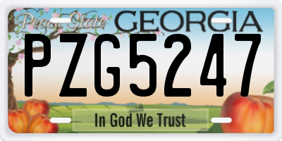 GA license plate PZG5247